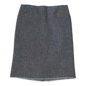 Wool Calypso raw hem skirt. Sz L